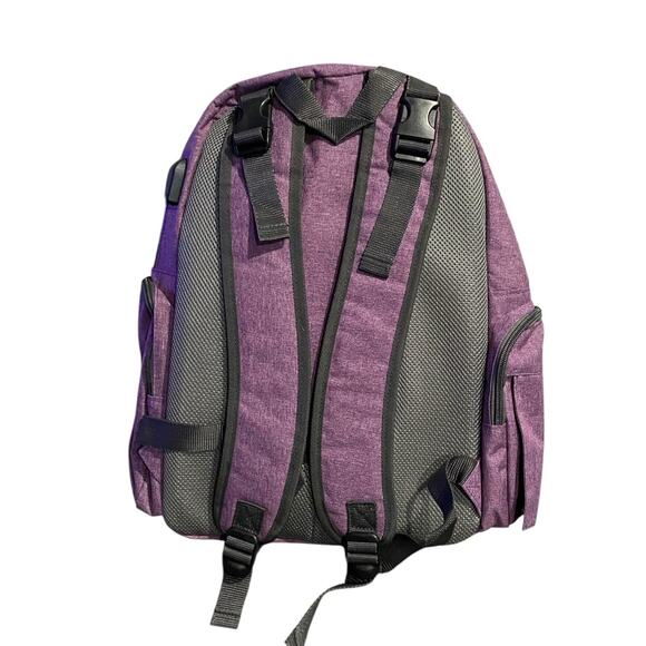 NWOT Little Wonders By Mihinoa Purple Back Pack Diaper Bag 3-Pc Set - Picture 5 of 6